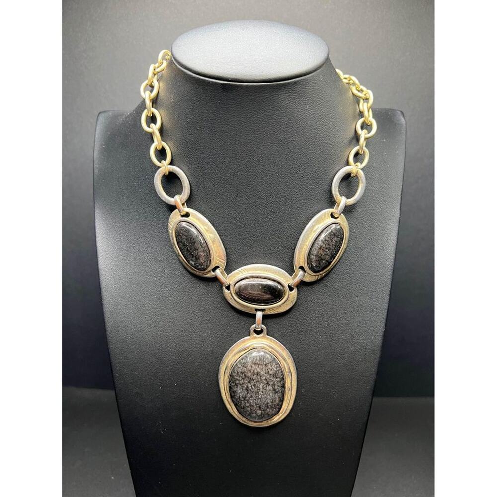 Agate Pendant Statement Necklace